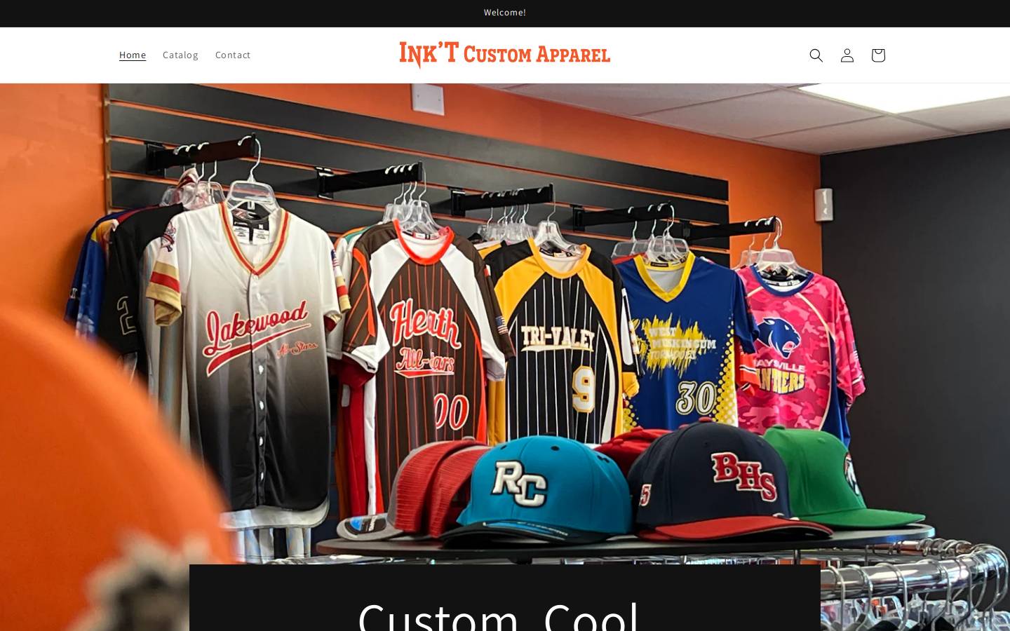 inktcustomapparel.com homepage screenshot