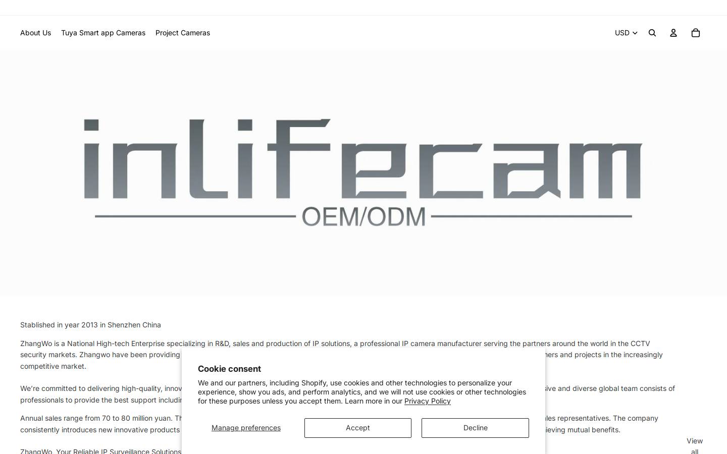 inlifecam.com homepage screenshot