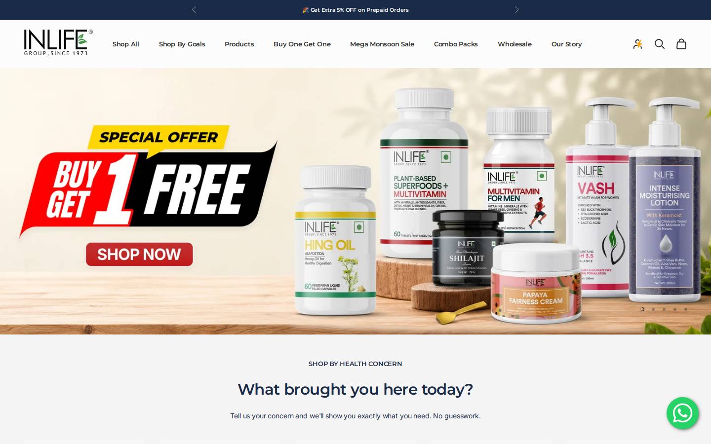 inlifehealthcare.com homepage screenshot
