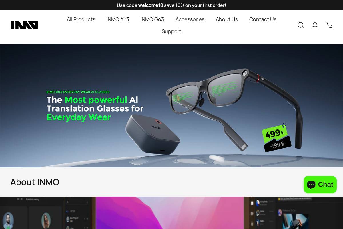 INMOXR homepage screenshot