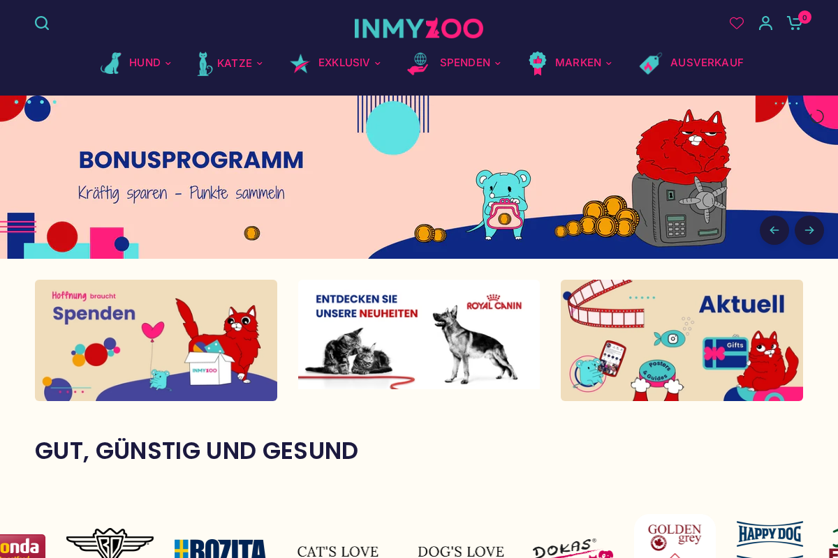 inmyzoo.de homepage screenshot