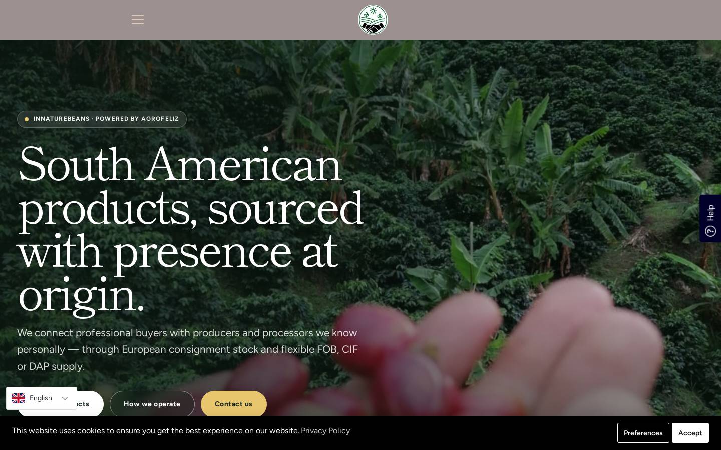 innaturebeans.com homepage screenshot