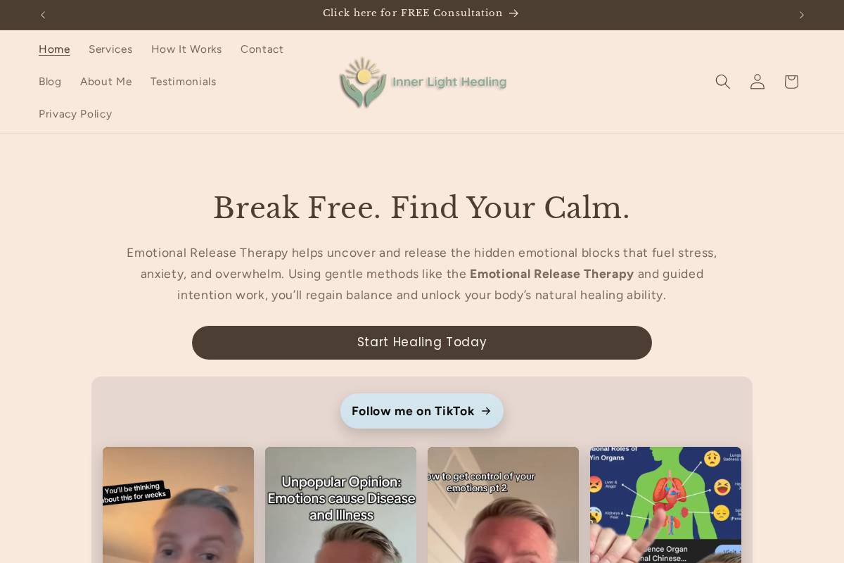inner-light-healing.org homepage screenshot