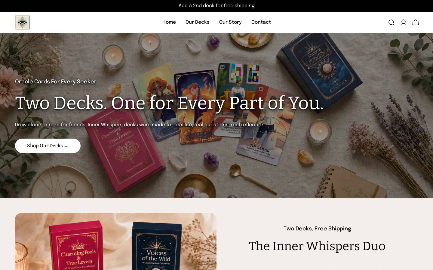 inner-whispers.com homepage screenshot