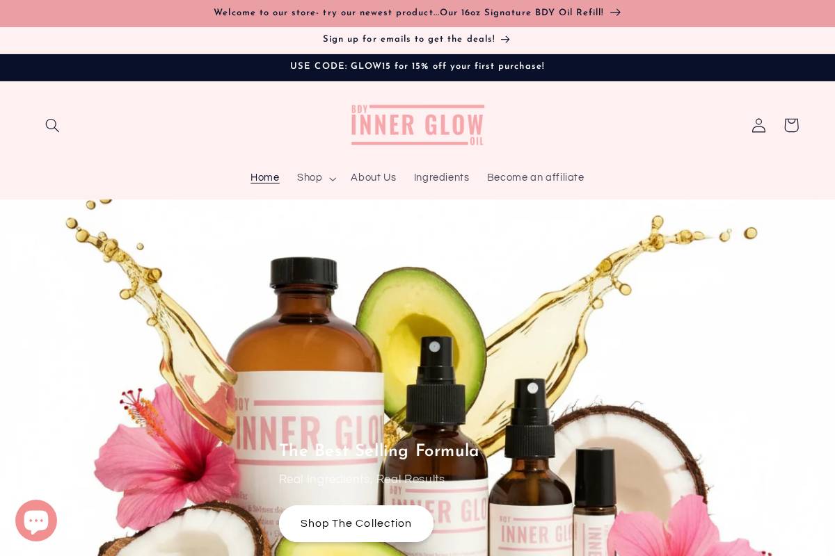 Inner Glow Life homepage screenshot