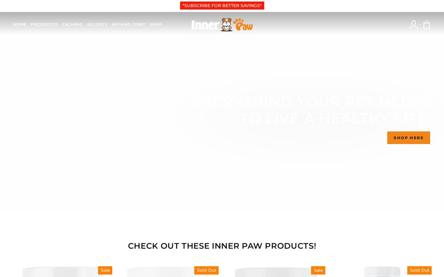 Innerpaw homepage screenshot