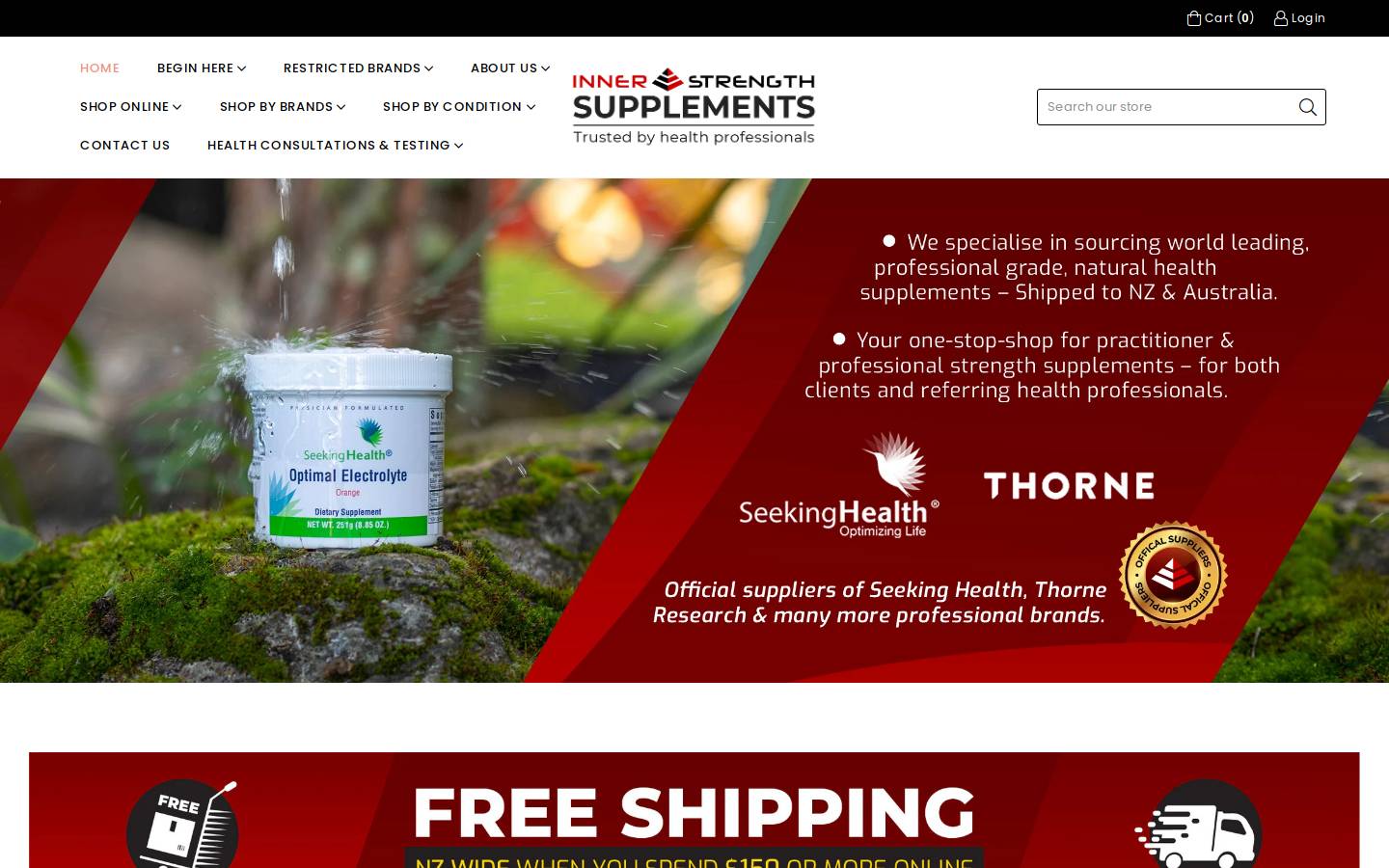 innerstrengthnutrition.co.nz homepage screenshot