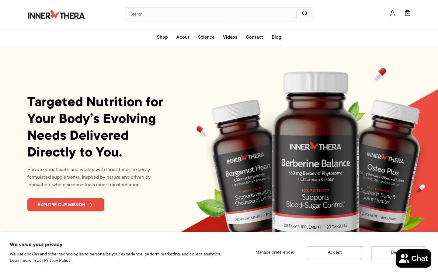 innerthera.com homepage screenshot