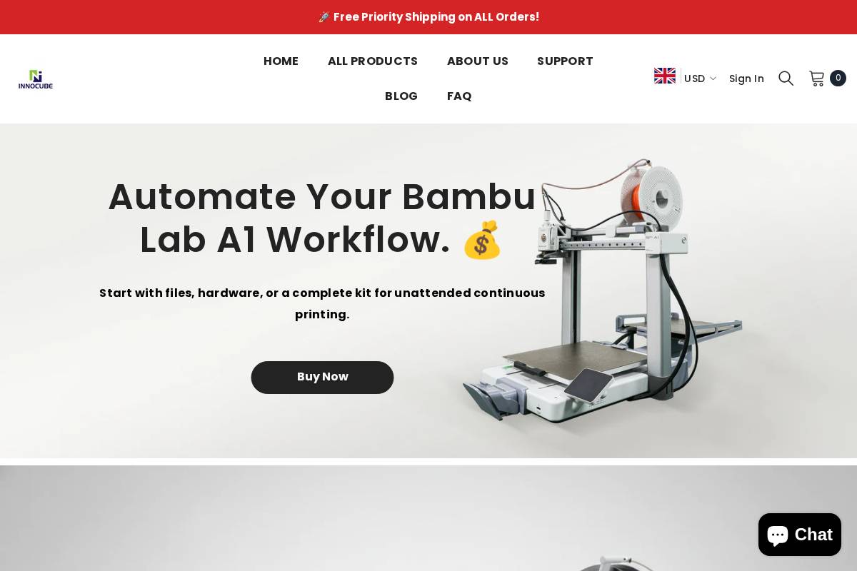 Innocube3d homepage screenshot