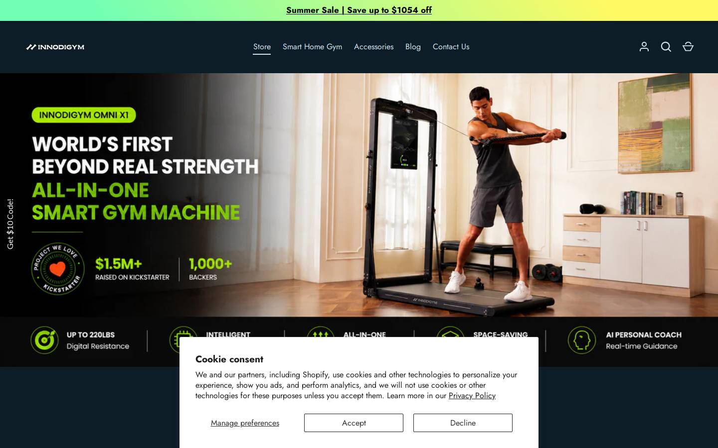 Innodigym homepage screenshot