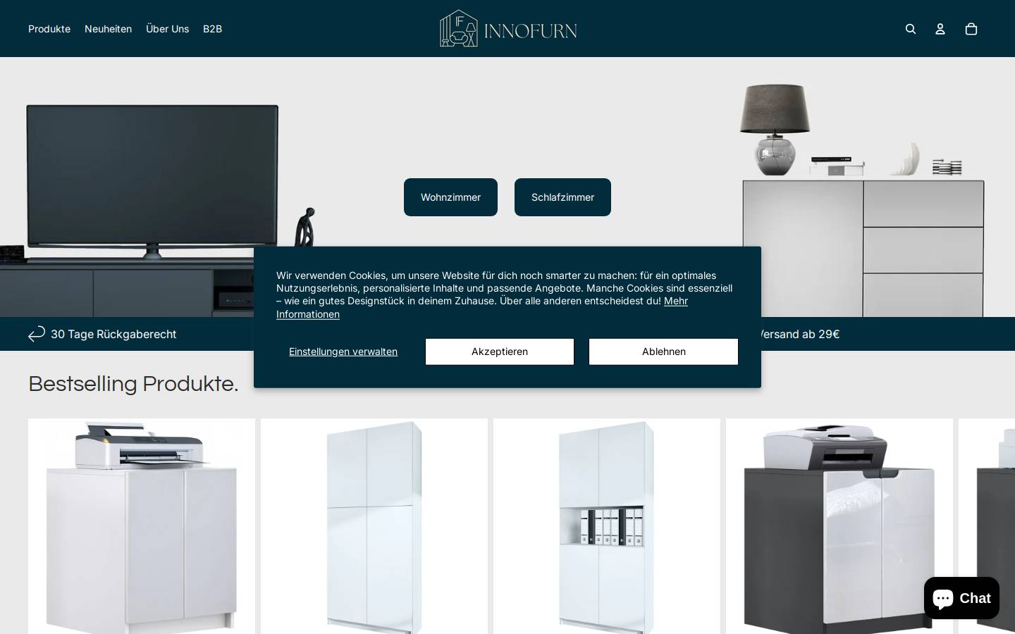 Innofurn homepage screenshot