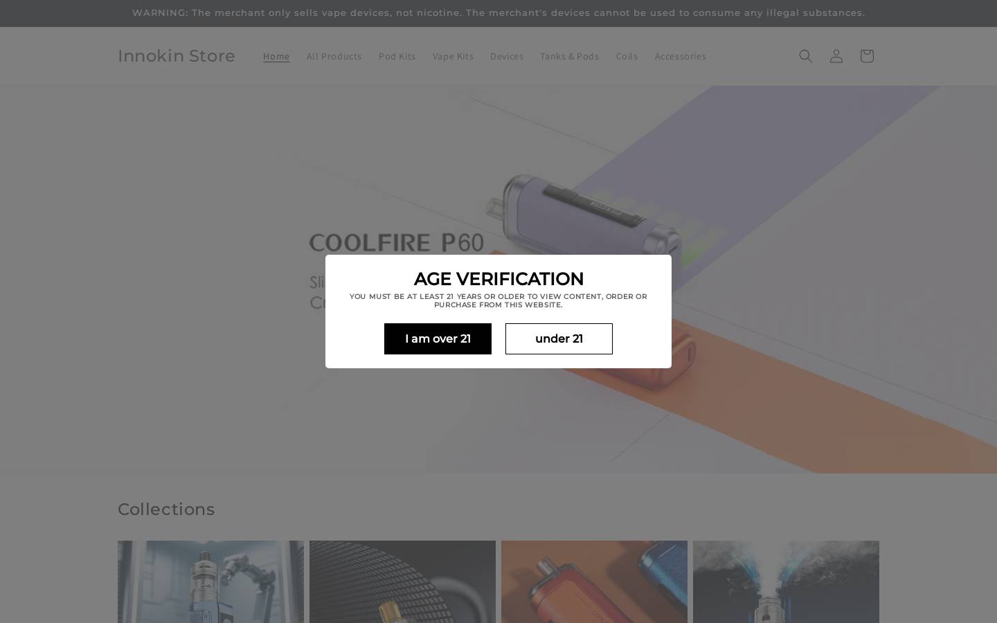 Innokinstore homepage screenshot