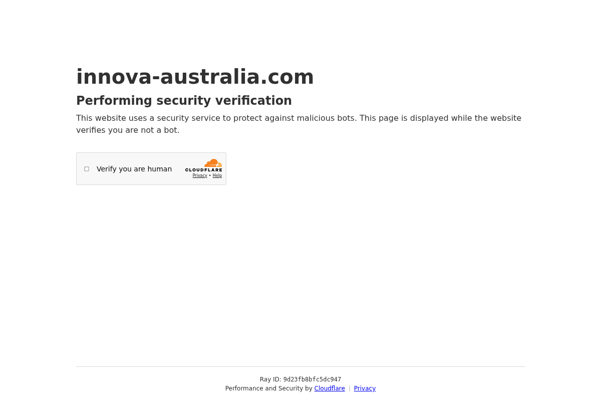 Innova Australia homepage screenshot