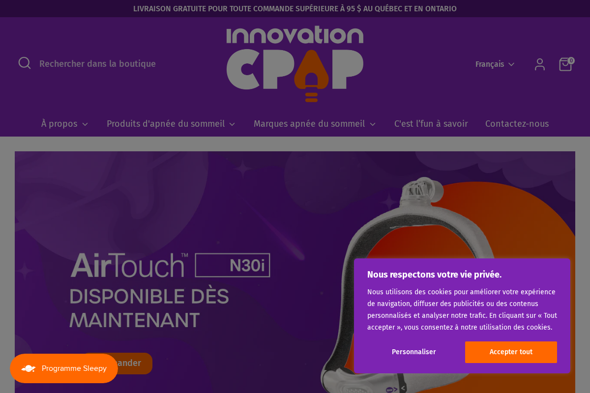 Innovation CPAP homepage screenshot