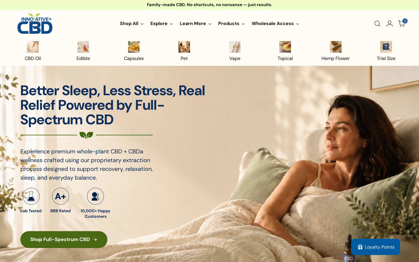 innovativecbd.com homepage screenshot
