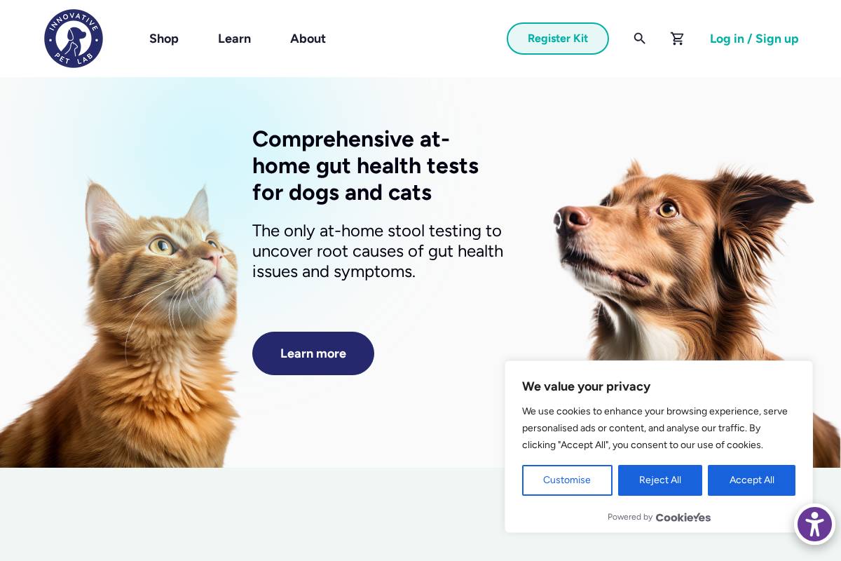 innovativepetlab.com homepage screenshot