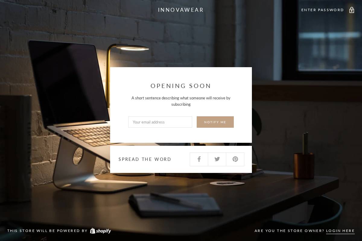 innovawear.com homepage screenshot