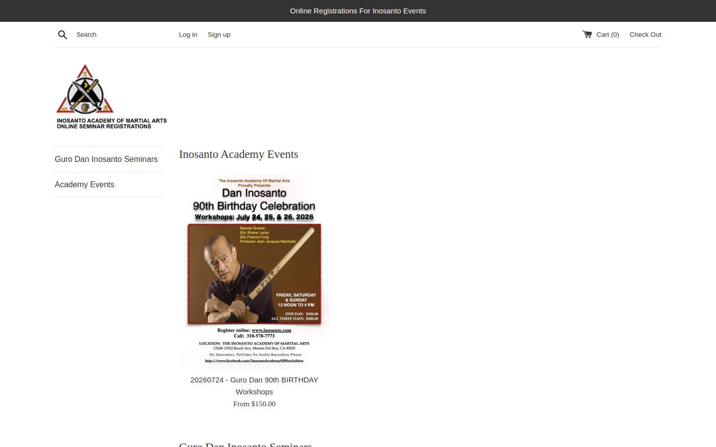 inosantoseminars.com homepage screenshot