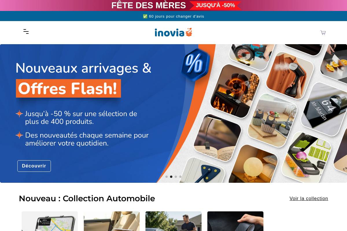 Inovia Shop homepage screenshot