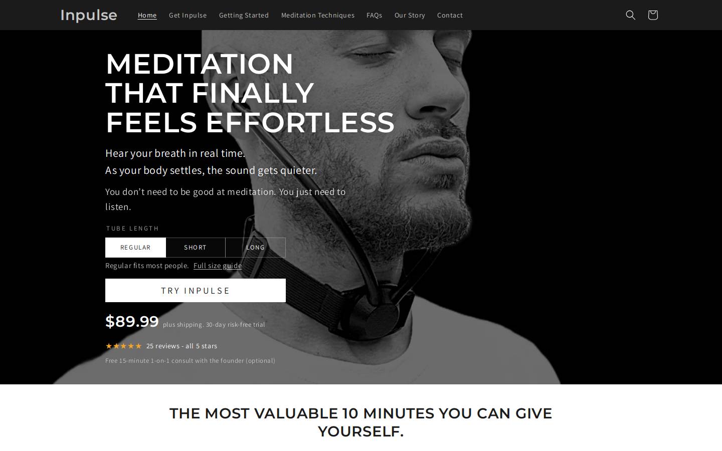 inpulsemeditation.com homepage screenshot