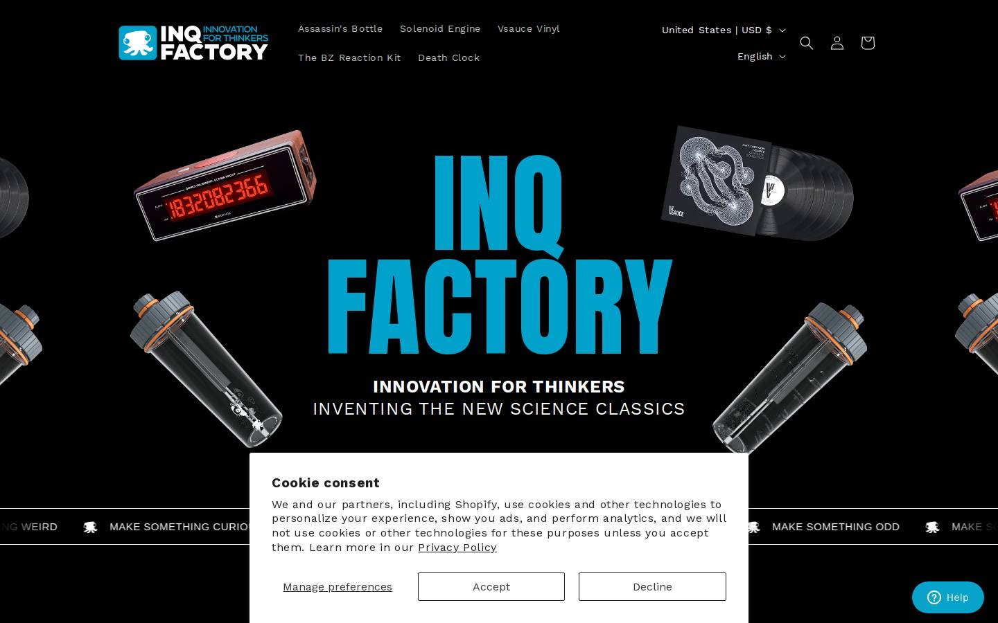 Inqfactory homepage screenshot