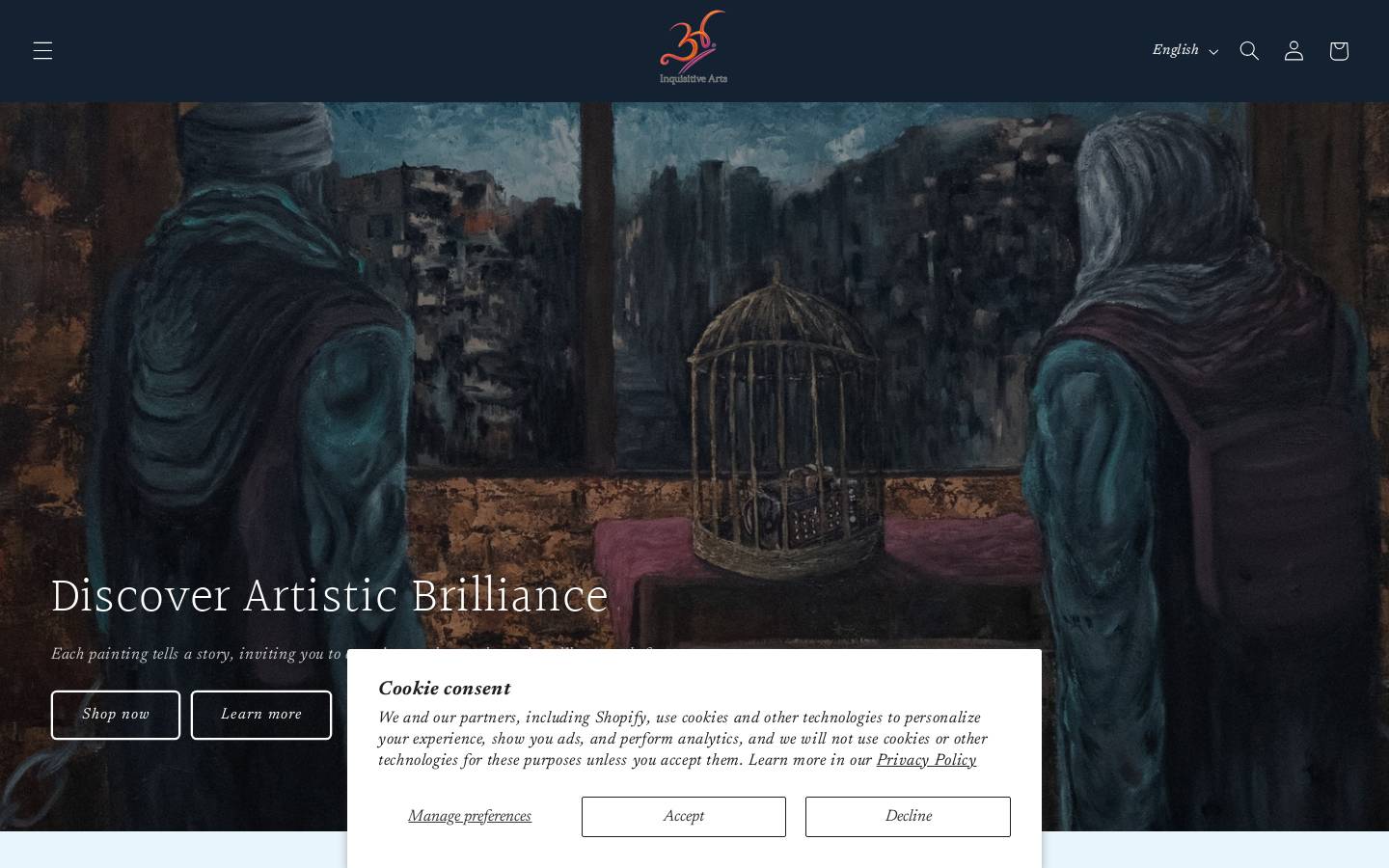 inquisitivearts.com homepage screenshot