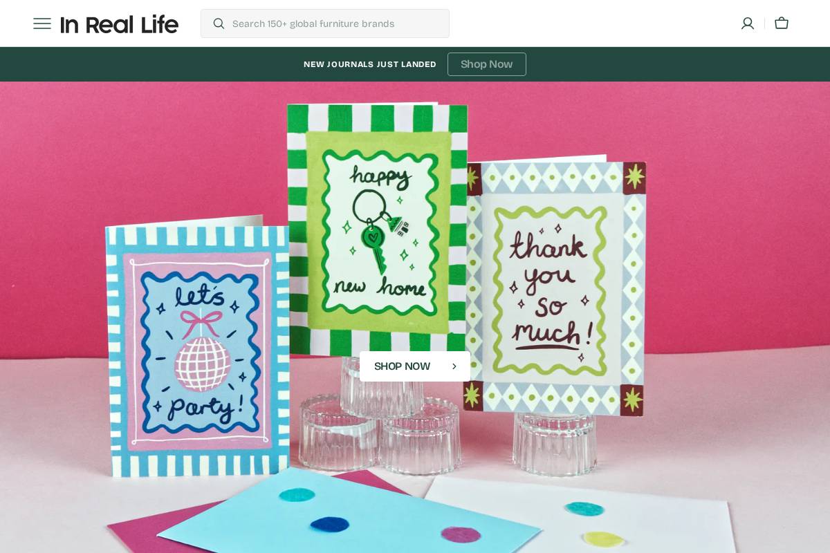 inreallifestore.com homepage screenshot