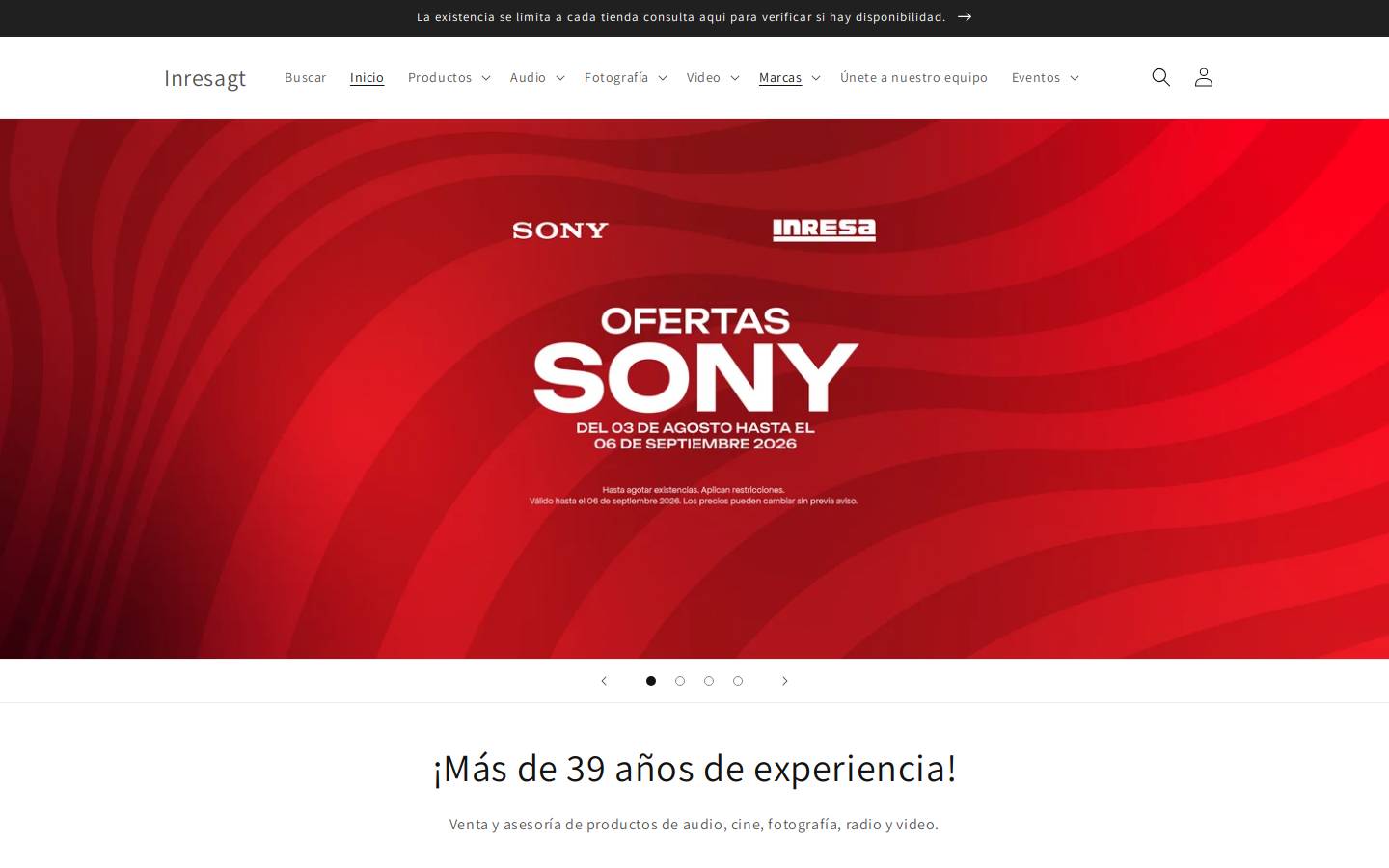 inresa.gt homepage screenshot