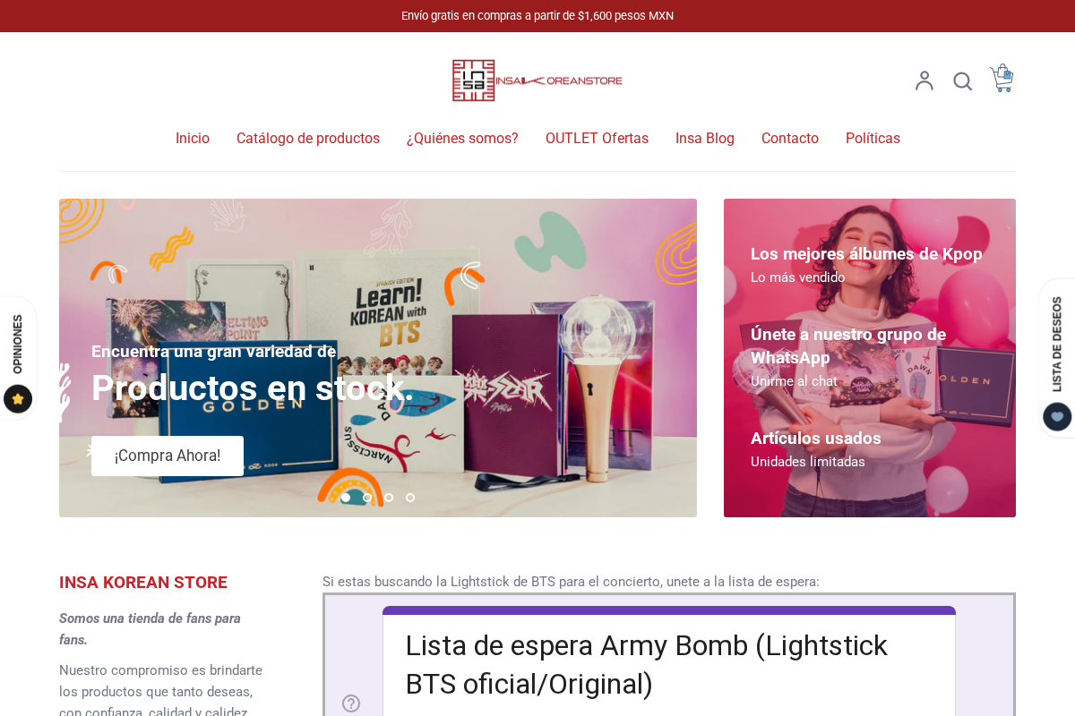 Insa Korean Store homepage screenshot