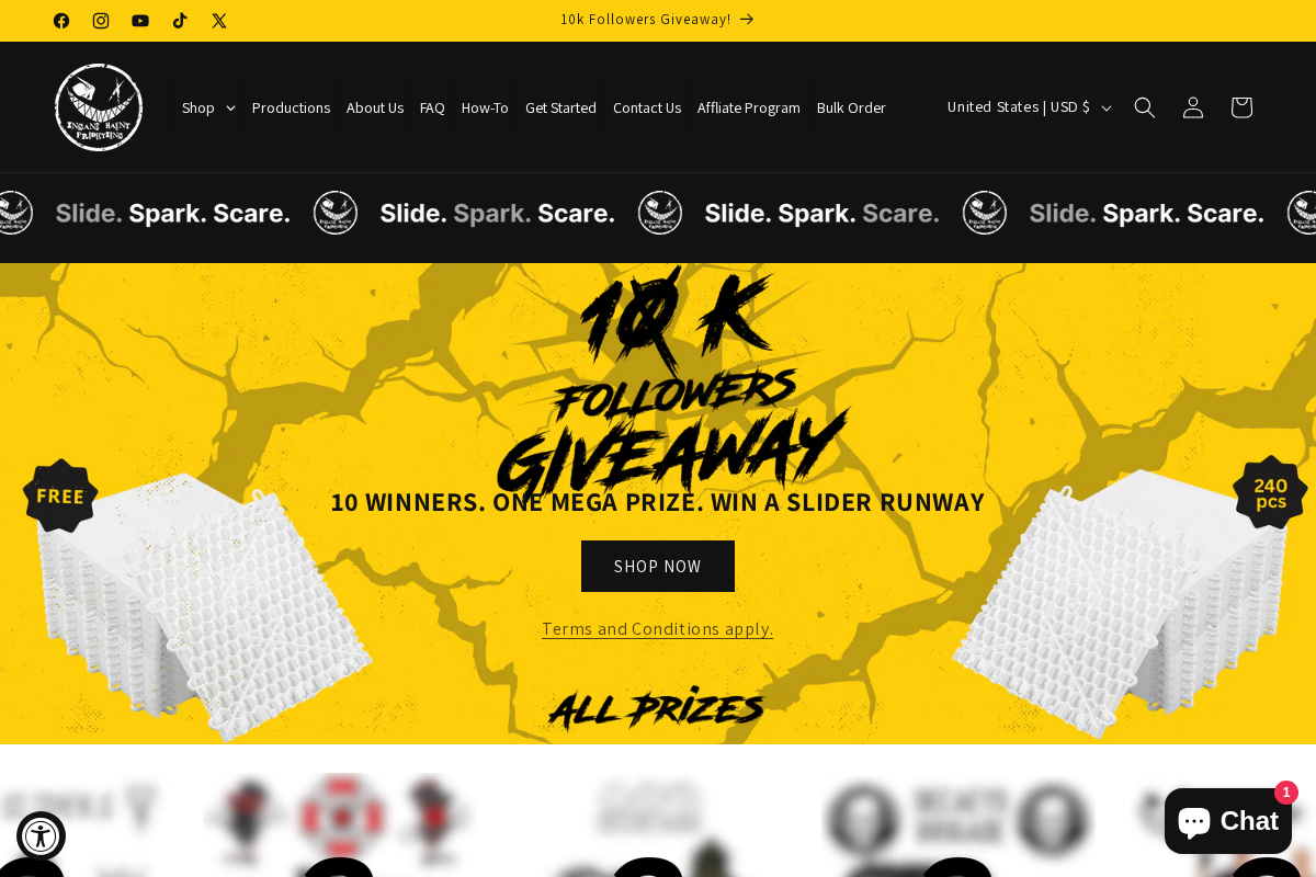 Insane Haunt Productions LLC homepage screenshot