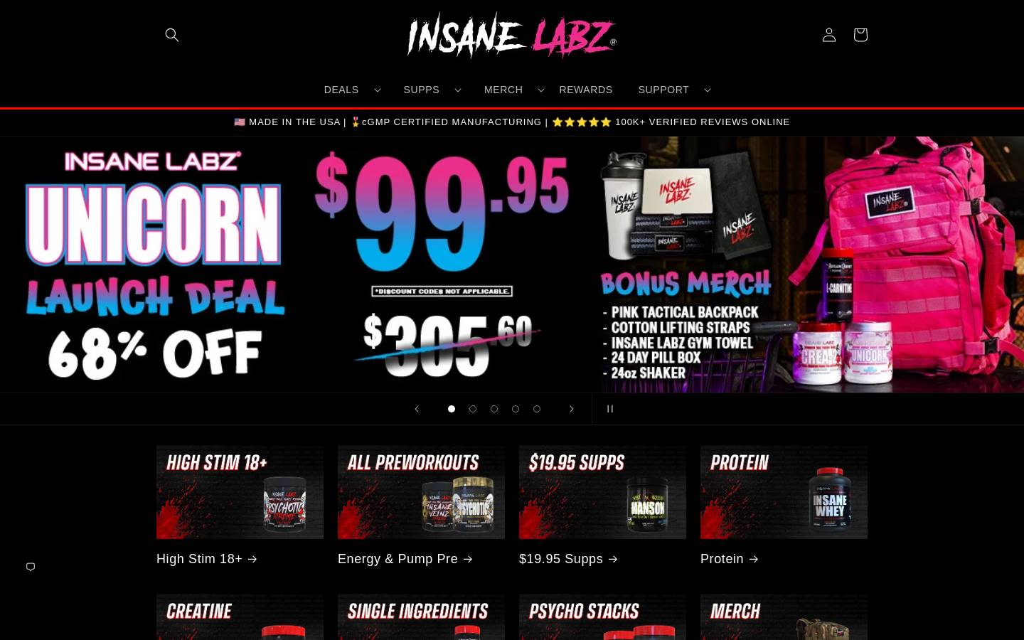 insanelabz.com homepage screenshot