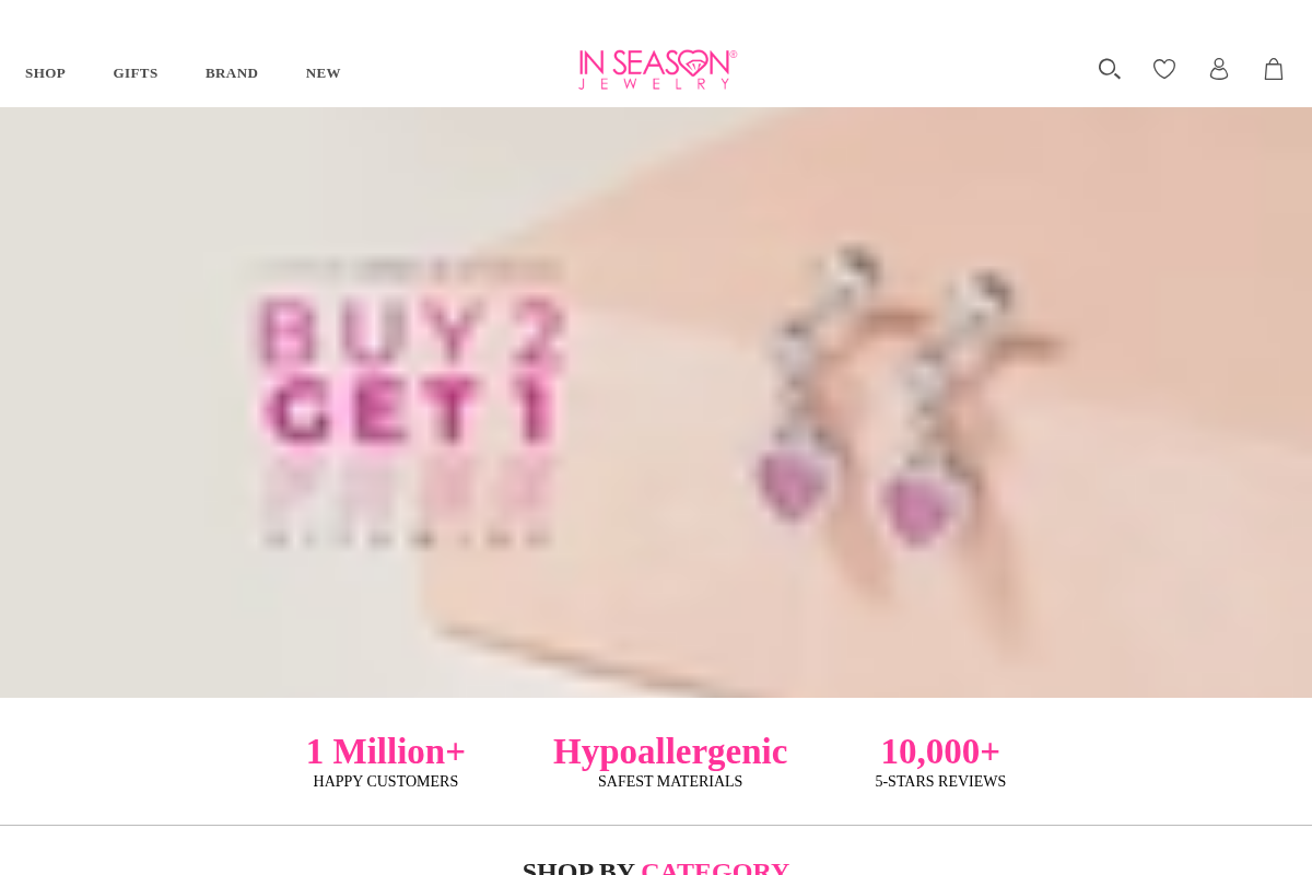 In Season Jewelry homepage screenshot