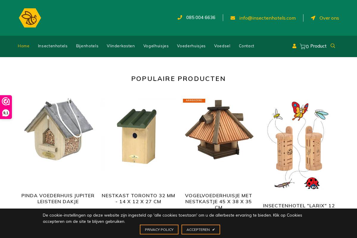 Insectenhotels homepage screenshot