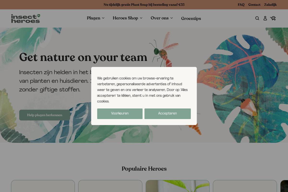 Insectheroes.nl homepage screenshot