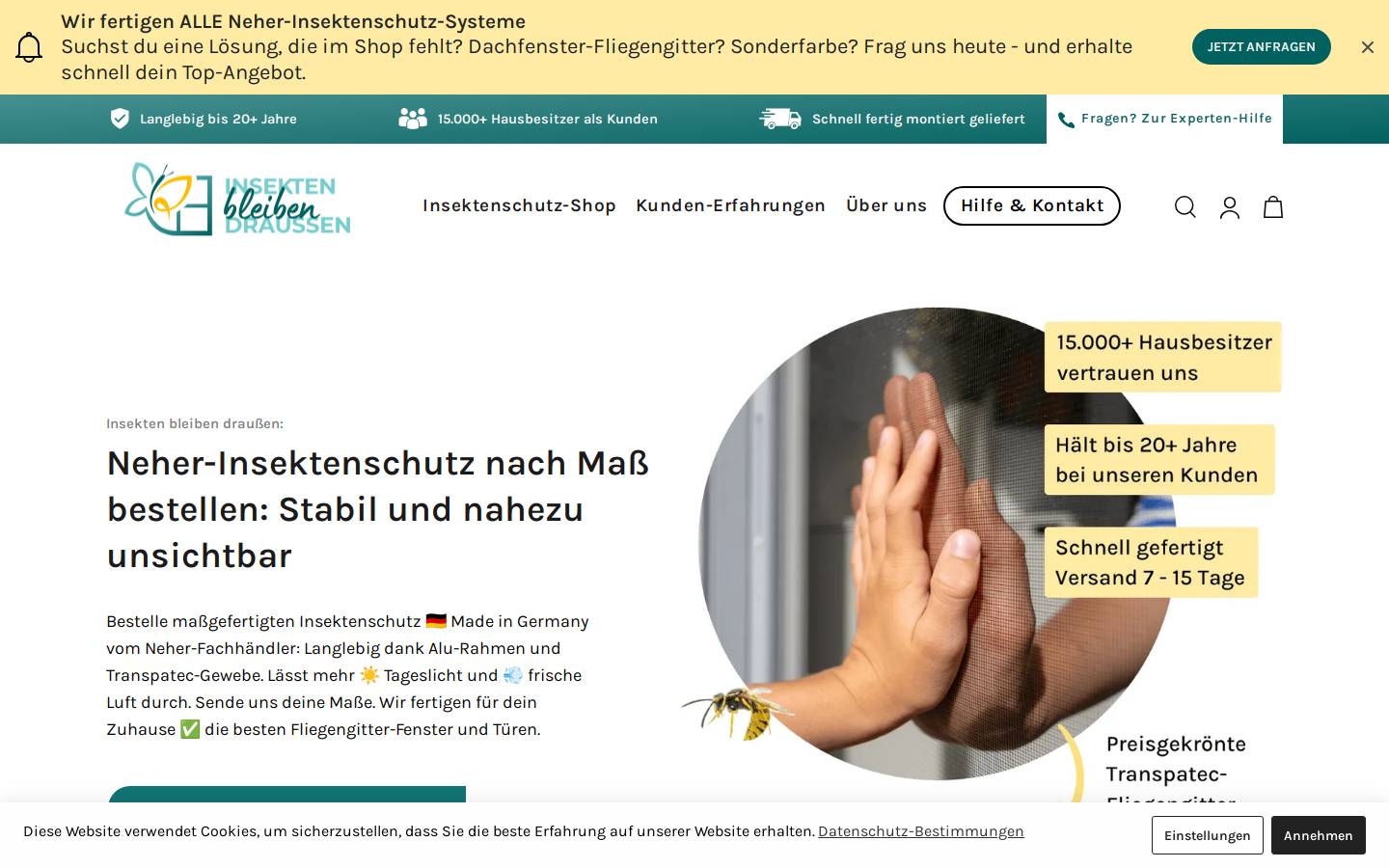 insektenbleibendraussen.com homepage screenshot