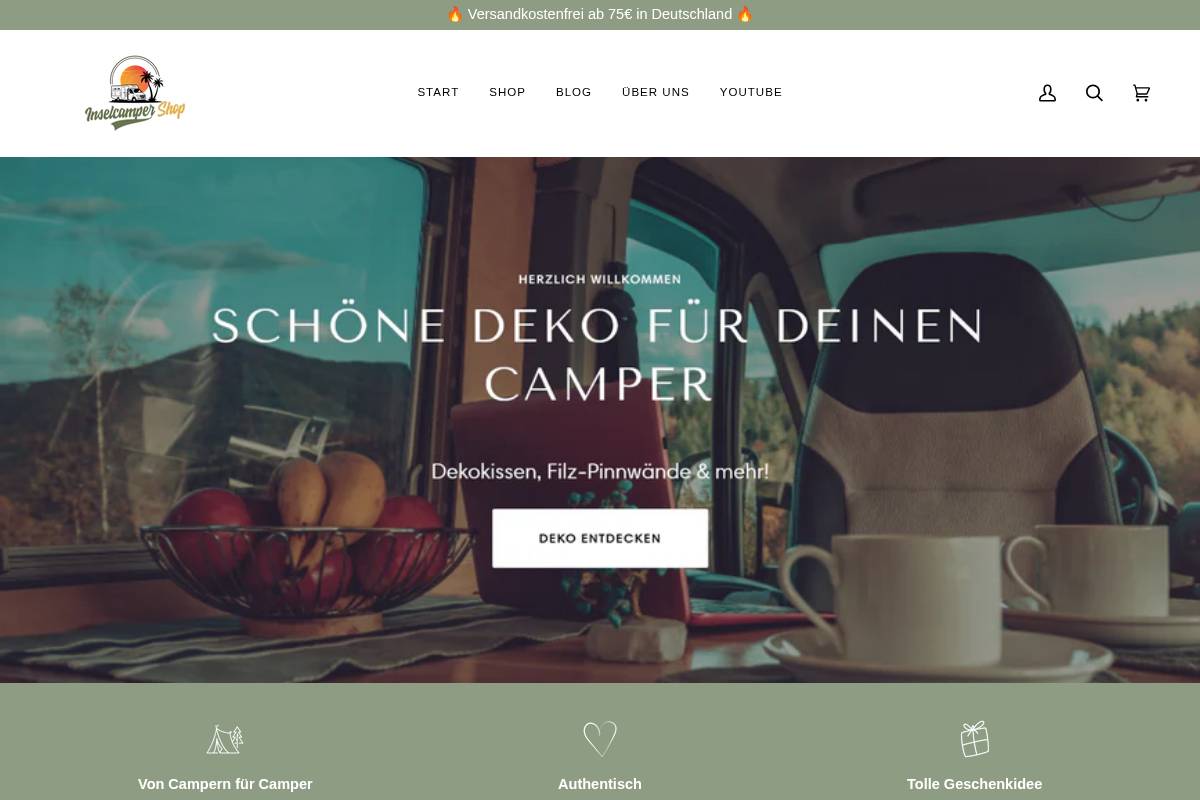 inselcamper.com homepage screenshot
