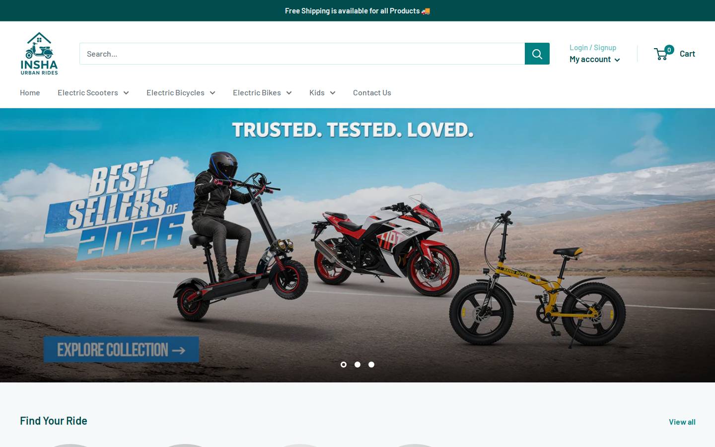 inshaurbanrides.shop homepage screenshot
