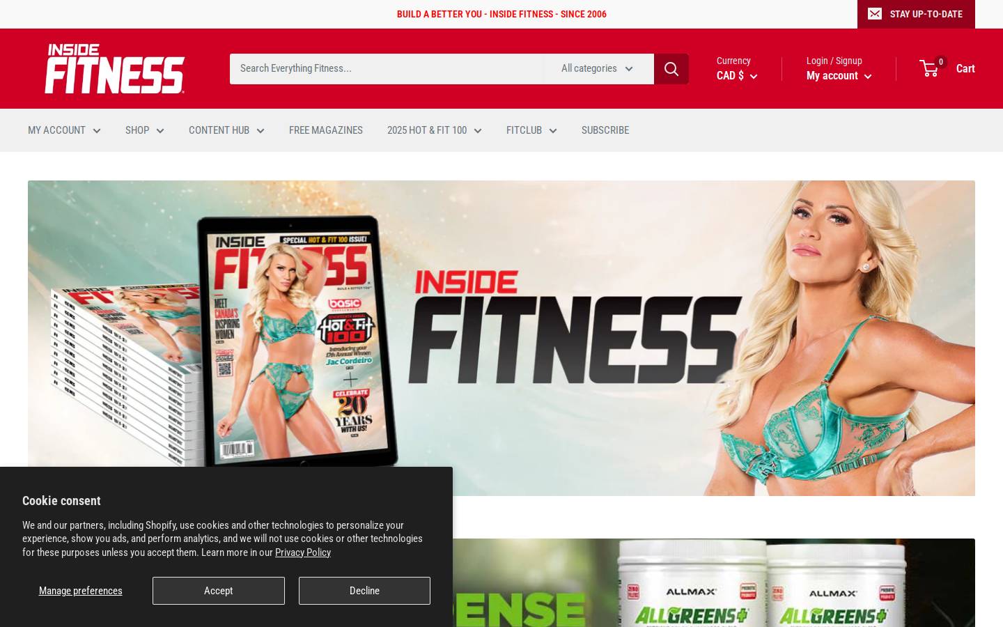 insidefitnessmag.com homepage screenshot