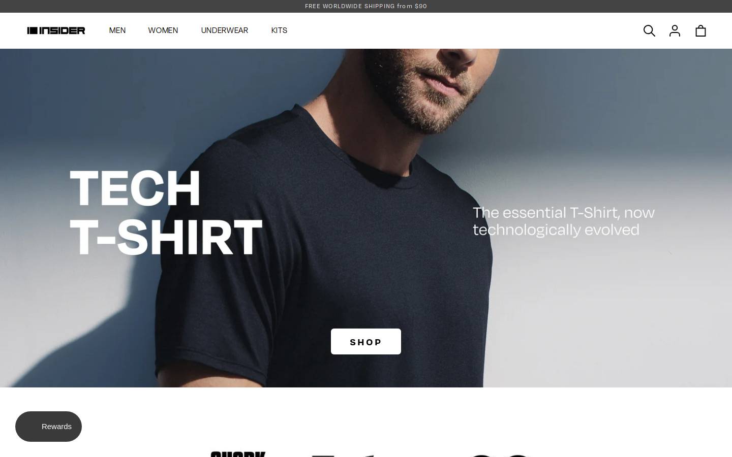 Insiderstore homepage screenshot