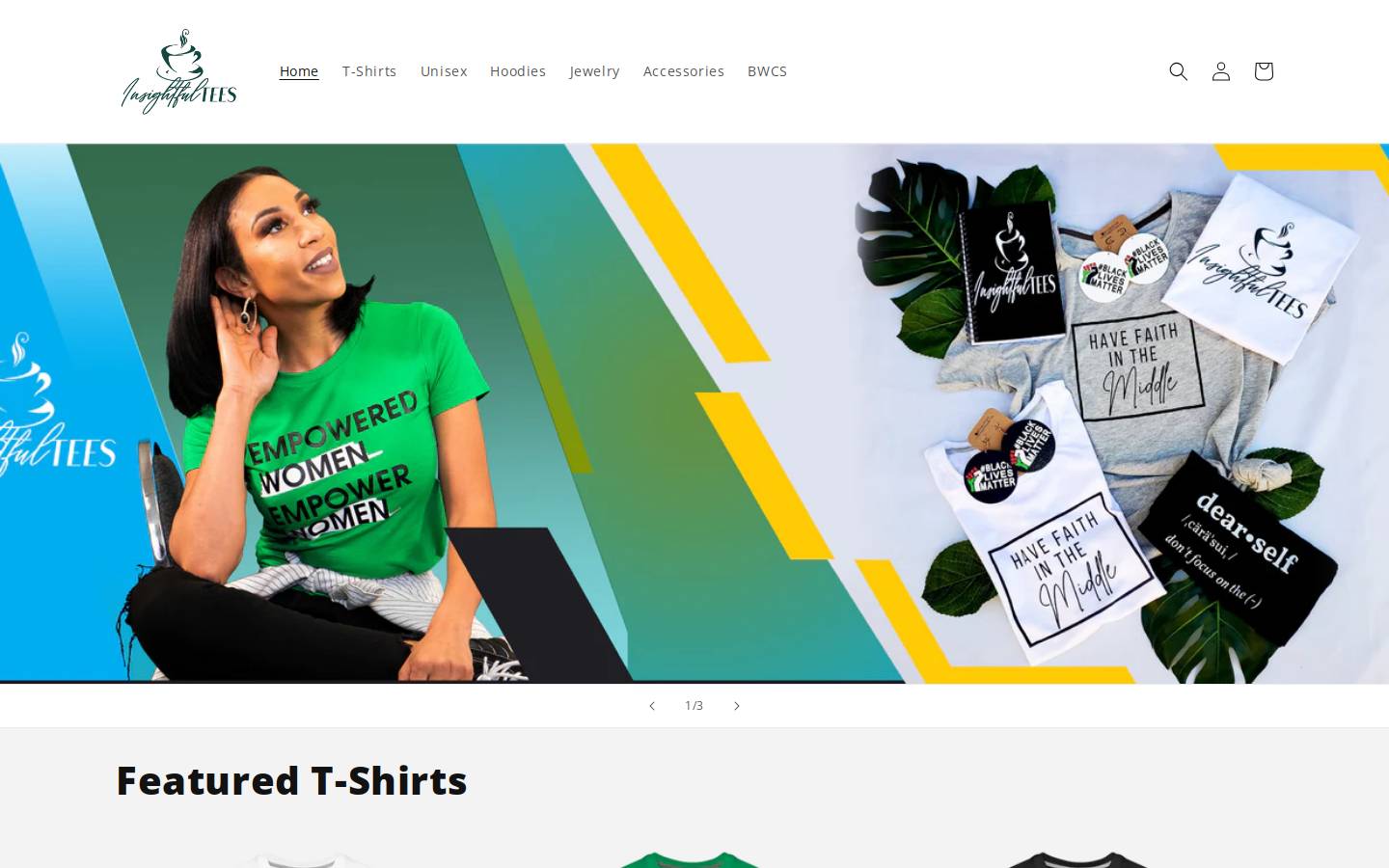 insightfultees.com homepage screenshot