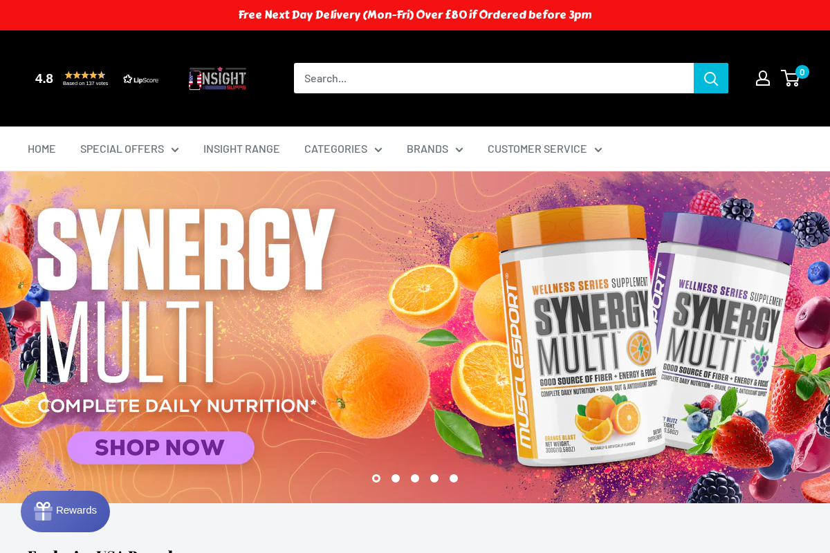 Insightsupps homepage screenshot