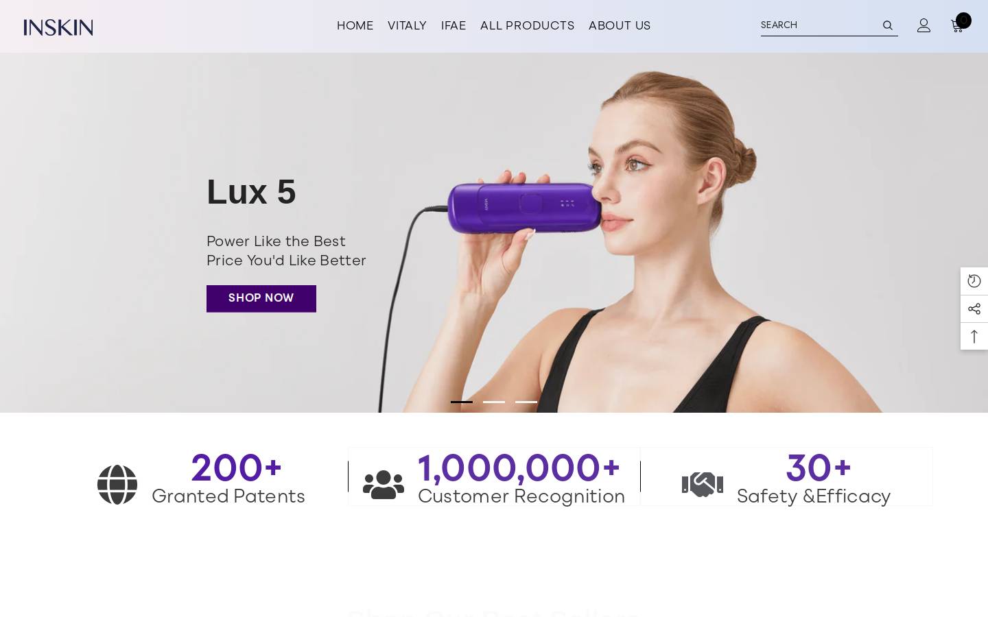 inskin-beauty.com homepage screenshot