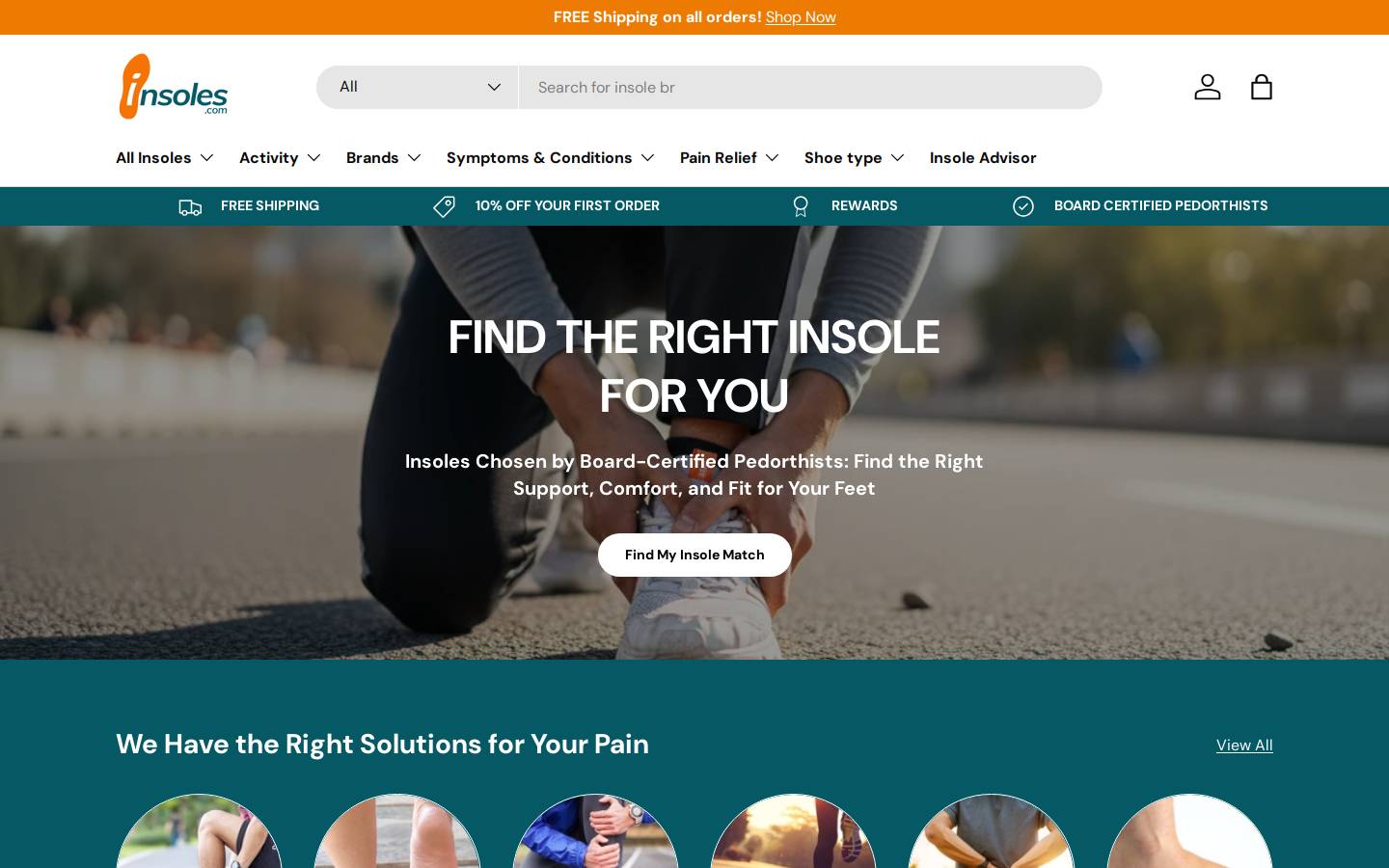 insoles.com homepage screenshot