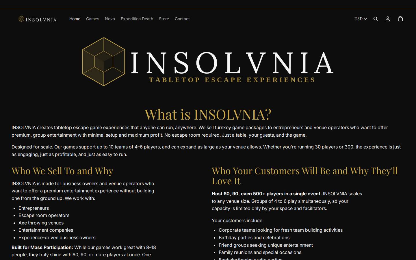 insolvnia.com homepage screenshot