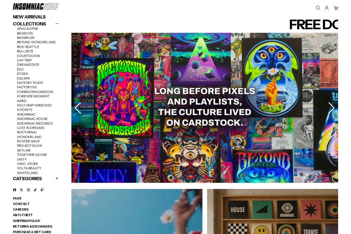 Insomniac Shop homepage screenshot