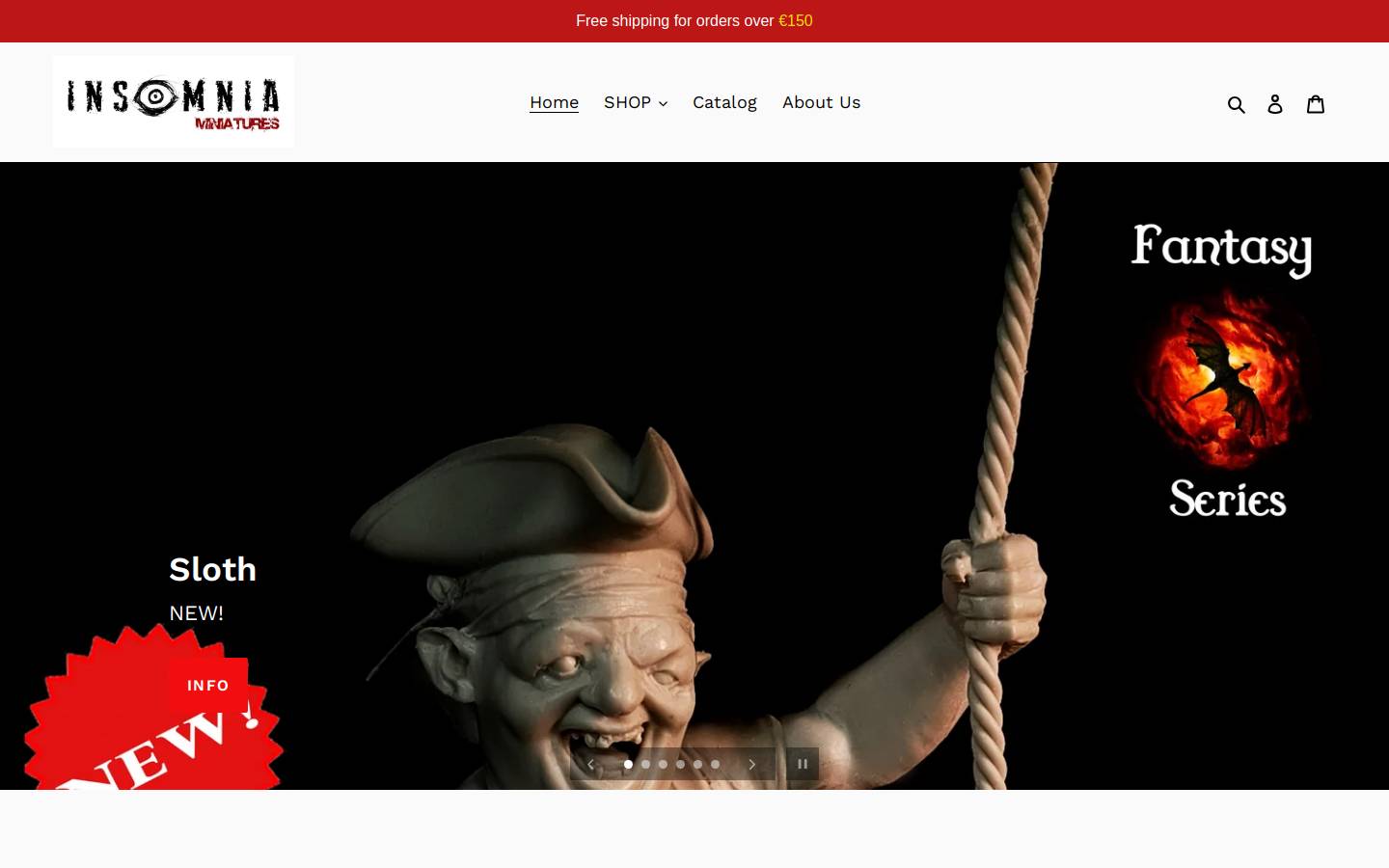 insomniaminiatures.com homepage screenshot