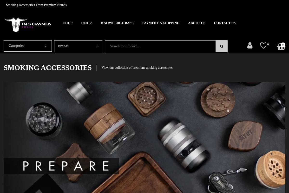 Insomnia Smoke homepage screenshot