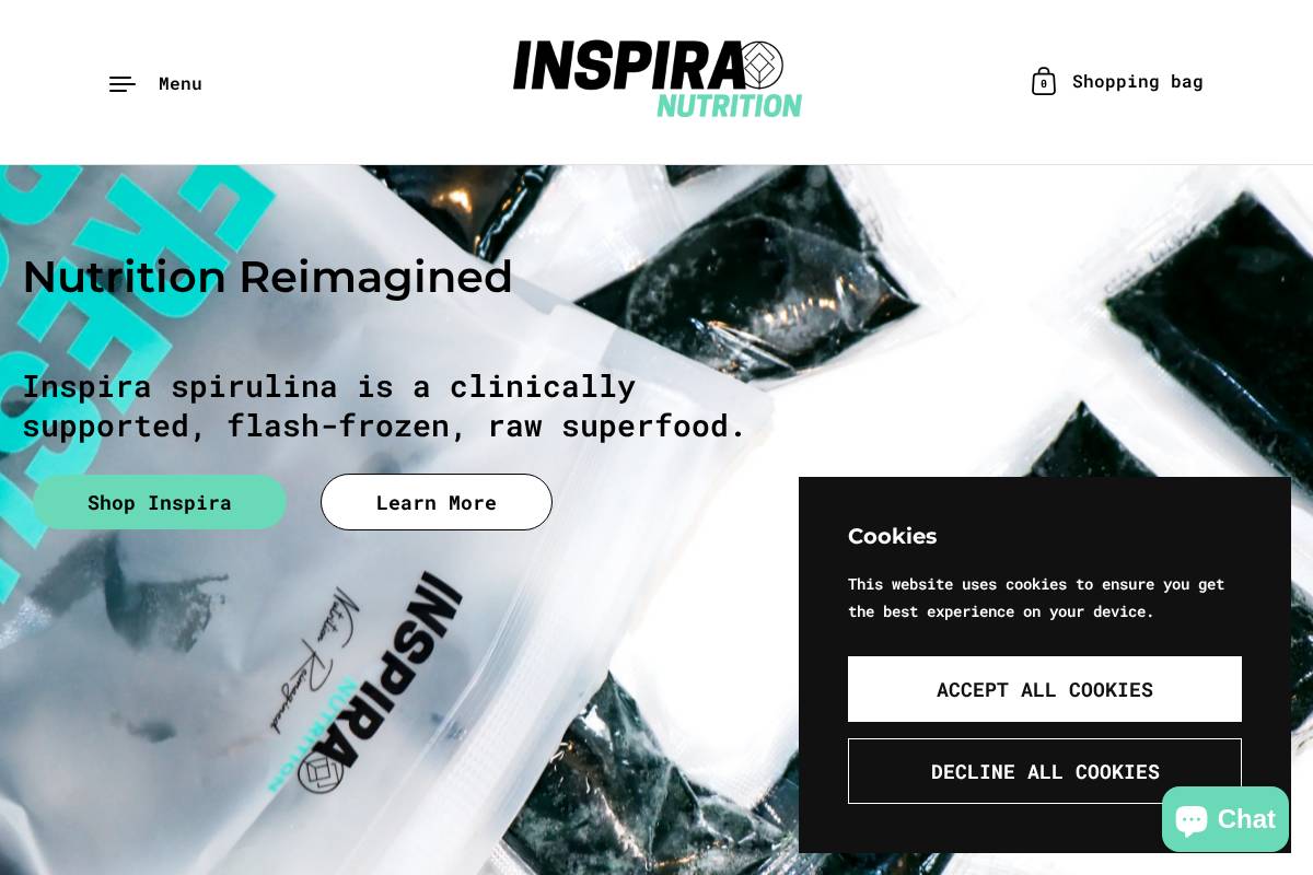 inspiranutrition.com homepage screenshot
