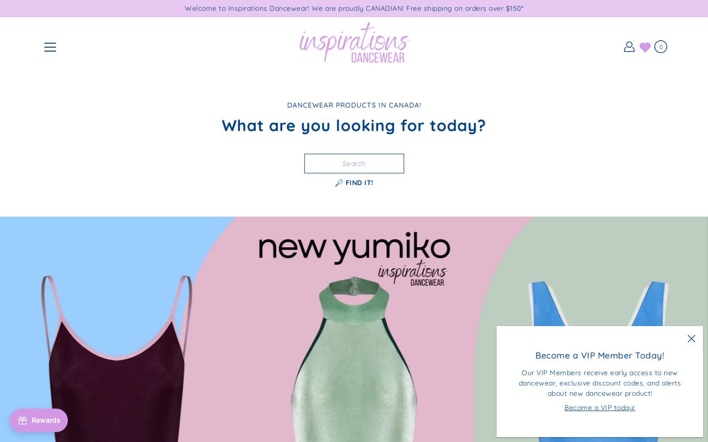 Inspirationsdancewear homepage screenshot