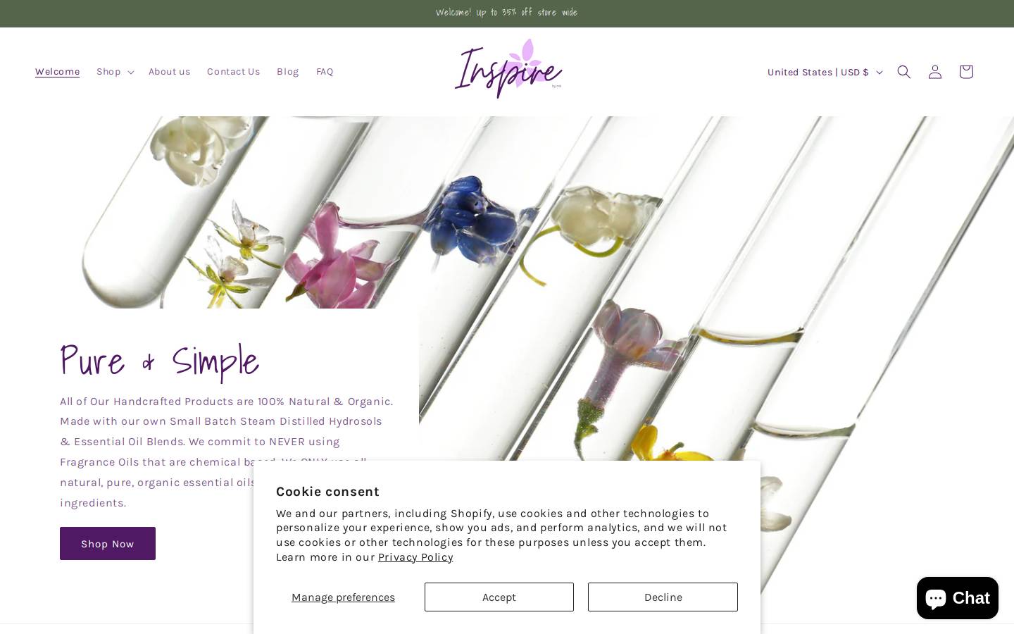 inspirebymk.com homepage screenshot